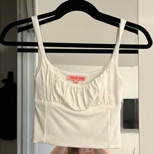 Verge Girl Cream Fitted Crop Camisole